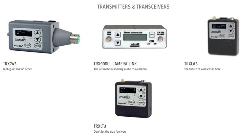 Zaxcom emissores receptores